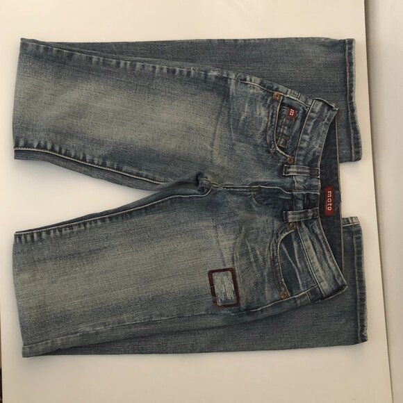 Women's Blue Flare Jeans - Picture 3 of 8